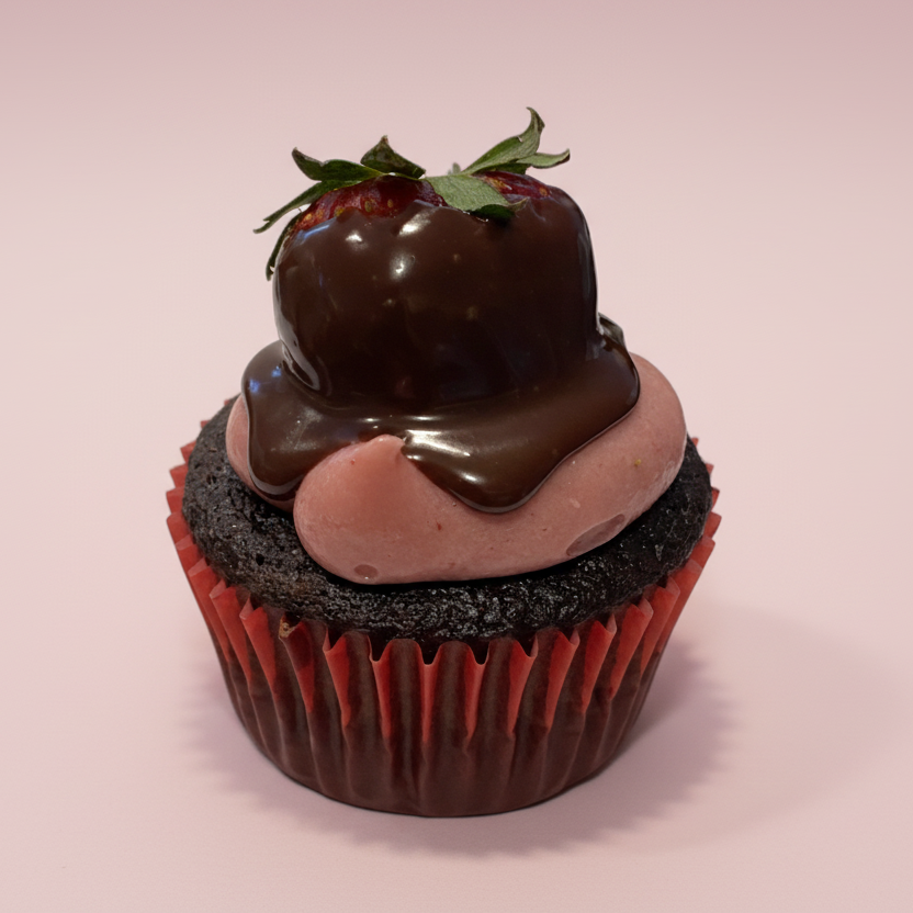 Chocolate Covered Strawberry Cupcakes